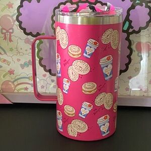 Betsey Johnson Hot Pink Stainless Steel Insulated Travel Mug